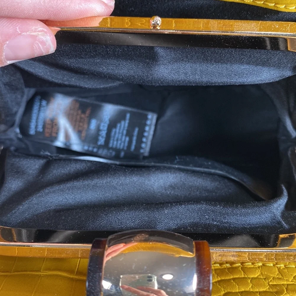 Yellow Faux Leather Handbag - Picture 8 of 9